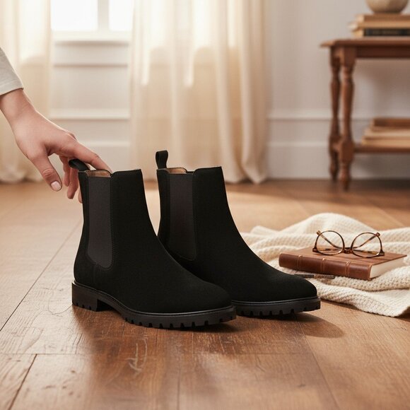 Quince Women's Elegant Black Ankle Boots - Picture 6 of 10